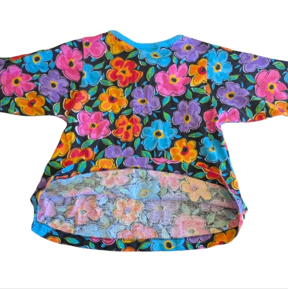 Vintage 90s Miniwaves 4T Colorful Floral Kids Shirt - Picture 4 of 6
